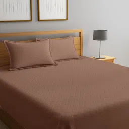 SOKNACK Brown Quilted Double Queen Bed Cover With Pillow Covers - 2.28 x 2.54 m-picture-58