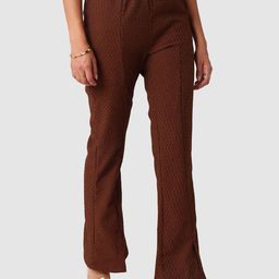 Freehand by The Indian Garage Co Women Textured Flared Trousers-picture-49