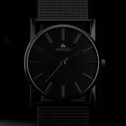 EMPERO Men Brass Dial & Stainless Steel Wrap Analogue Watch EAB104 Black Black Dial-14