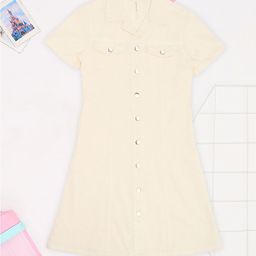 Pantaloons Junior Girls Shirt Collar Knee Length Shirt Dress-picture-0