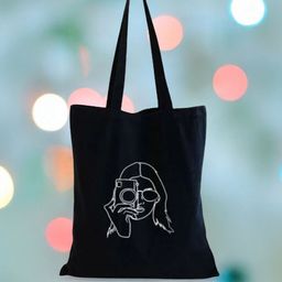 the sack co Black Cotton Tote Bag-image-78