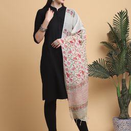 LOOM LEGACY Floral Printed Chanderi Dupatta image 3