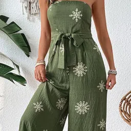 Routes by All About You Linen Strapless Printed Basic Jumpsuit image 2