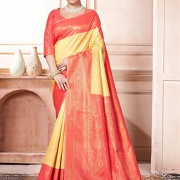 DIVASTRI Woven Design Zari Silk Blend Kanjeevaram Saree-image-101