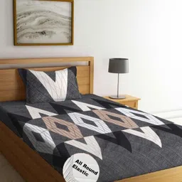Innovative Edge Purple 160 TC Single Bedsheet with 1 Pillow Covers-image-68