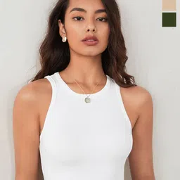 CILIMILI Women Pack of 3 Vertical Stripes Round Neck Tank Crop Top-picture-14