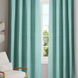 BLANC9 Turquoise Blue & White 2 Pieces Floral Printed Door Curtain-image-99
