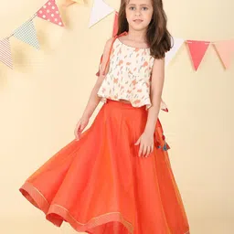 Fabindia Girls Ready to Wear Cotton Silk Lehenga & And Shoulder Straps Choli-picture-26