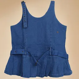 Purple United Kids Girls Cotton Scoop Neck Denim Top-picture-35
