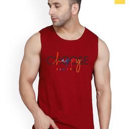 SLOWLORIS Pack Of 2 Printed Combed Cotton Gym Vests VSL26 CMB(CHS MAROON)(ADV YELLOW)-image-86