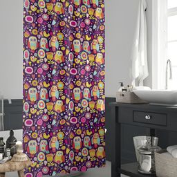 ArtzFolio Purple & Pink Printed Waterproof Shower Curtainsv-image-78