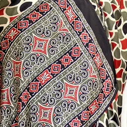 Mitera Ajrak Block Poly Crepe Block Print Saree image 3