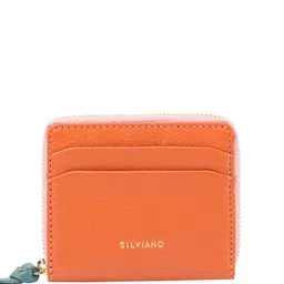 SILVIANO Unisex Textured Leather Zip Around Wallet-11