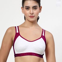LILY Strops555 Pack Of 2 Full Coverage Seamless Colourblocked Non Padded Workout Bra-picture-16