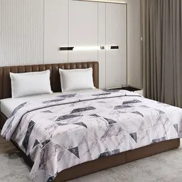 Monte Carlo Grey & White Printed AC Room 300 GSM Double Bed Blanket-image-21