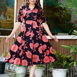 TRUVON FASHIONS Floral Print Sheath Dress-picture-52