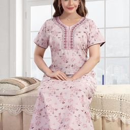 TRUNDZ Pink Pure Cotton Nightdress-image-82
