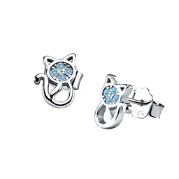 DEVASHREE 925 Sterling Silver Rhodium-Plated CZ Studded Animal Shaped Studs image 5