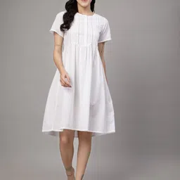 JEFF COOPER Solid Pure Cotton Pattern Nightdress-picture-8
