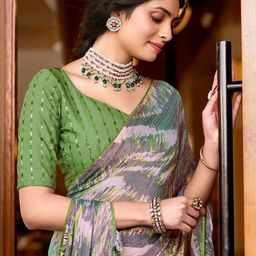 Anouk Rustic Poly Chiffon Designer Bagru Saree image 2