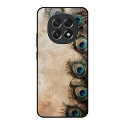QRIOH Mystic Feather Printed Oppo F29 5G Glass Back Case Mobile Accessories-image-0