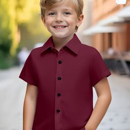 BAESD Boys Pack of 2 Classic Fit Conversational Printed Spread Collar Cotton Casual Shirts-image-89