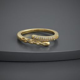 Kushal's Fashion Jewellery Gold-Plated Zircon Studded Finger Ring-23