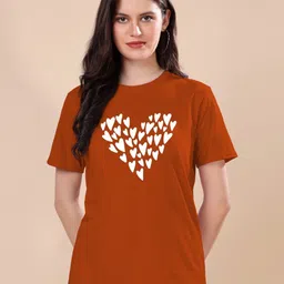 TQH Women Graphic Printed Round Neck Cotton Oversized T-shirt-picture-44