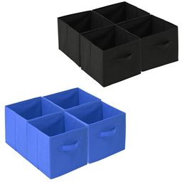 Kuber Industries Black & Blue 8 Pieces Drawer Organiser-60