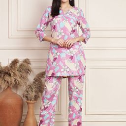 Fbella Printed V Neck Tunic With Trousers Co-Ords-picture-54