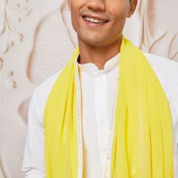 VASTRAMAY Men Regular Pure Cotton Kurta with Pyjamas & With Dupatta image 4