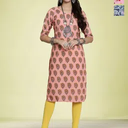 Moda Rapido Women Ethnic Motifs Printed Thread Work Floral Crepe Kurta-image-98