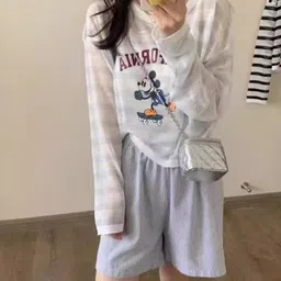 KPOP Women Printed Round Neck Long Sleeves Top-image-58
