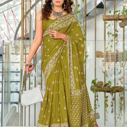 Anouk Floral Pure Cotton Saree-image-15