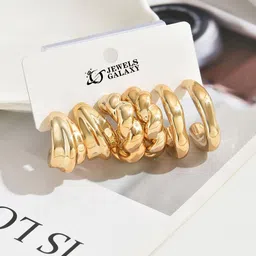 Jewels Galaxy Contemporary Half Hoop Earrings-56