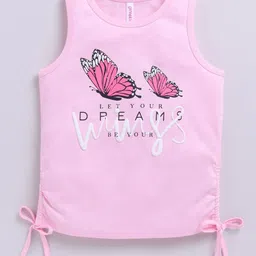 giniekids Girls Solid Typography Printed Tie-Ups Cotton Top-picture-24