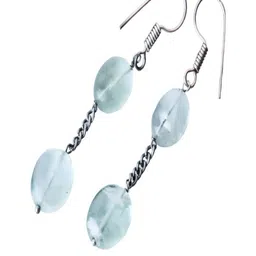 Shrim jewels Brass-Plated Artificial Beaded Oval Shaped Drop Earrings-picture-0