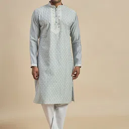 Anouk Ethnic Motifs Embroidered Mandarin Collar Thread Work Straight Kurta-55