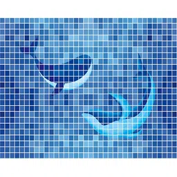 INDIAN ROYALS Dark Blue Small Square With Dolphine Self-Adhesive Wallpaper-image-6