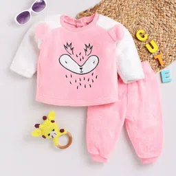 Moms Love Infant Girls Embroidered Sweatshirt With Joggers-image-36