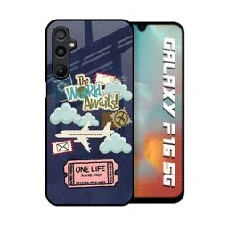 QRIOH Unisex Samsung Galaxy F16 5G Floral Tour The World Shockproof Glass Back Case-picture-33