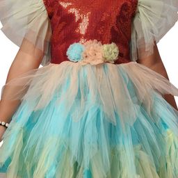 BAESD Flutter Sleeve Net Fit & Flare Dress image 2