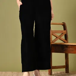 DECKEDUP Women Velvet Ethnic Palazzos-56