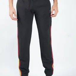 GOTO Men Dry Fit Striped Mid-Rise Track Pants-image-7