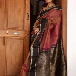 AMRUTKALA SAREES Ethnic Motifs Woven Design Zari Banarasi Saree-image-49