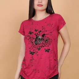 POLLOLOCO Women Floral Printed T-shirt-image-37