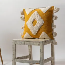 thegasbh Mustard Cotton Tufted Cushion Covers (Pack Of 2)-picture-1