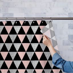 ArtzFolio Black & Pink Printed Waterproof Shower Curtain-image-80