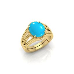 Todani Jems Gold Plated Turquoise Gemstone Adjustable Ring-picture-43