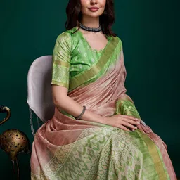 TASRIKA Ethnic Motifs Printed Sequinned Detail Saree-image-7